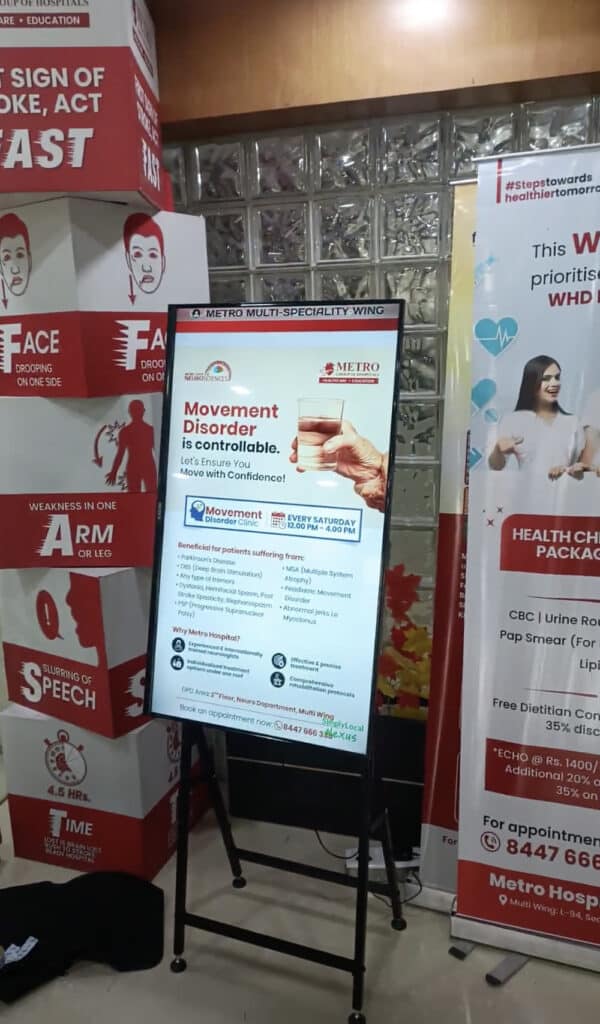 SLX On Air digital signage setup at Metro Hospital waiting room slx metro-hospital